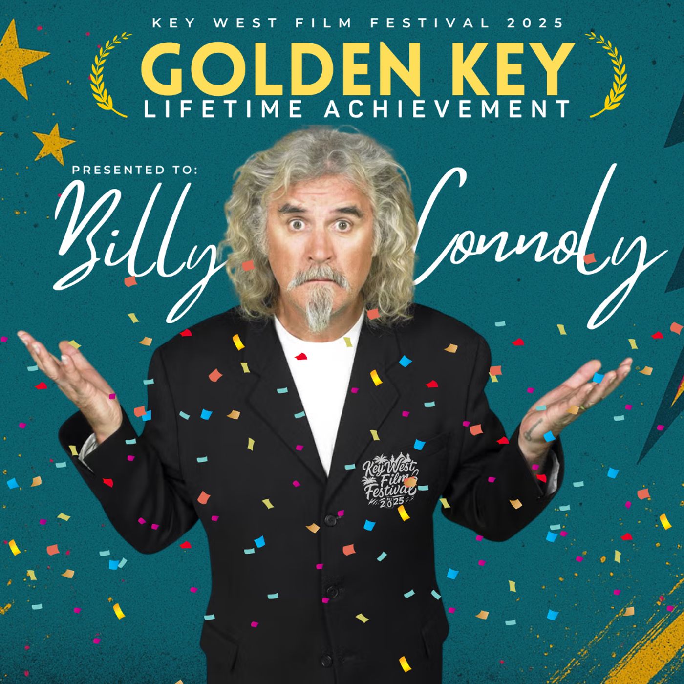 20th Anniversary of THE ARISTOCRATS — Golden Key Award for Billy Connolly key art, 2025 Key West Film Festival